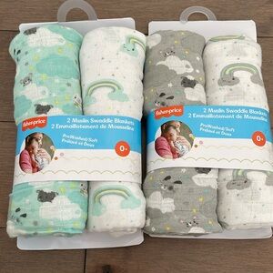 Muslin Swaddle Blankets. 4 total